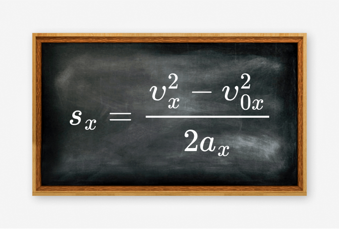 Формула проекции перемещения, не содержащая времени