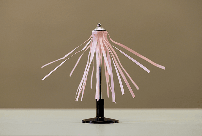 Демонстрация силовых линий электрического поля на султанах 